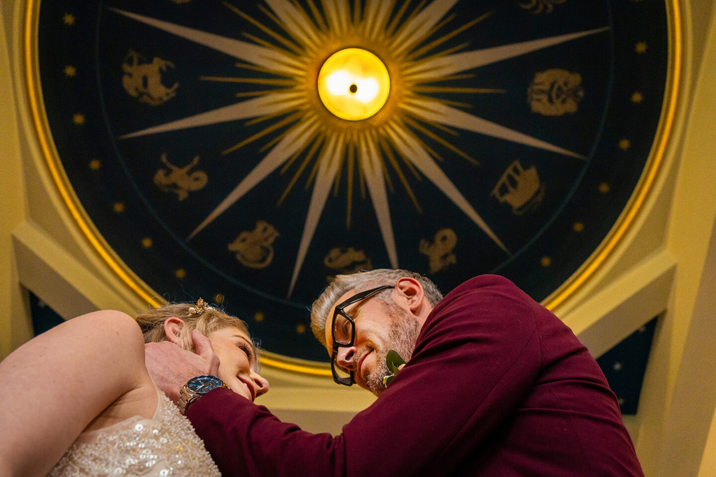 Blue and Peach Celestial Wedding At Halsey Hall