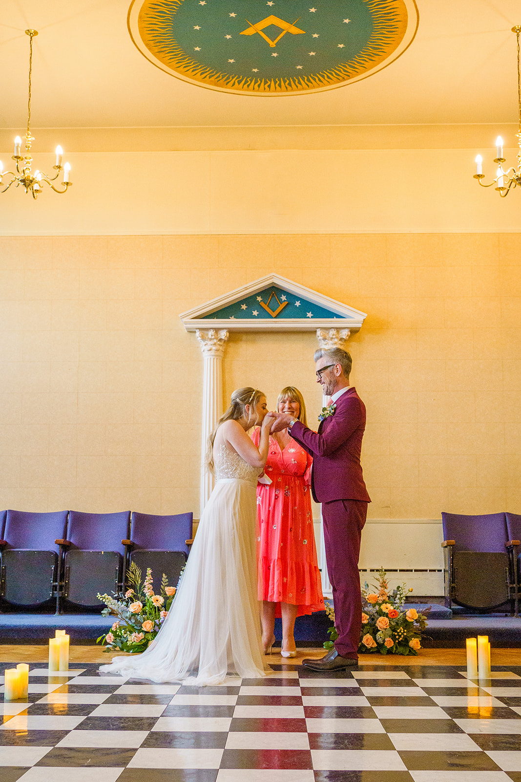 Blue and Peach Celestial Wedding At Halsey Hall