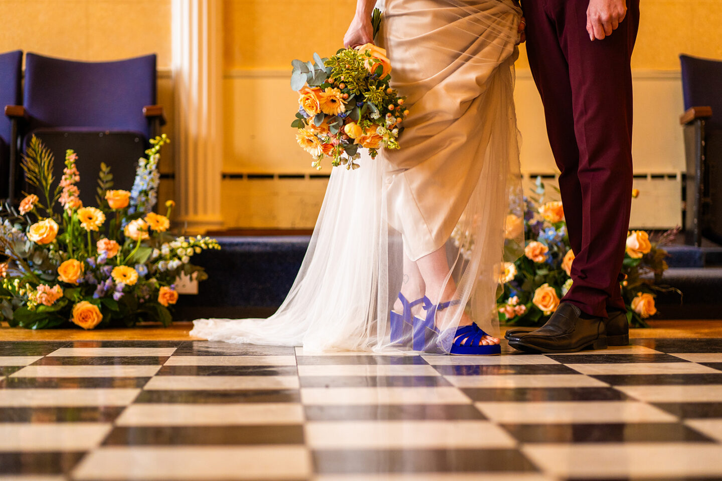 Blue and Peach Celestial Wedding At Halsey Hall