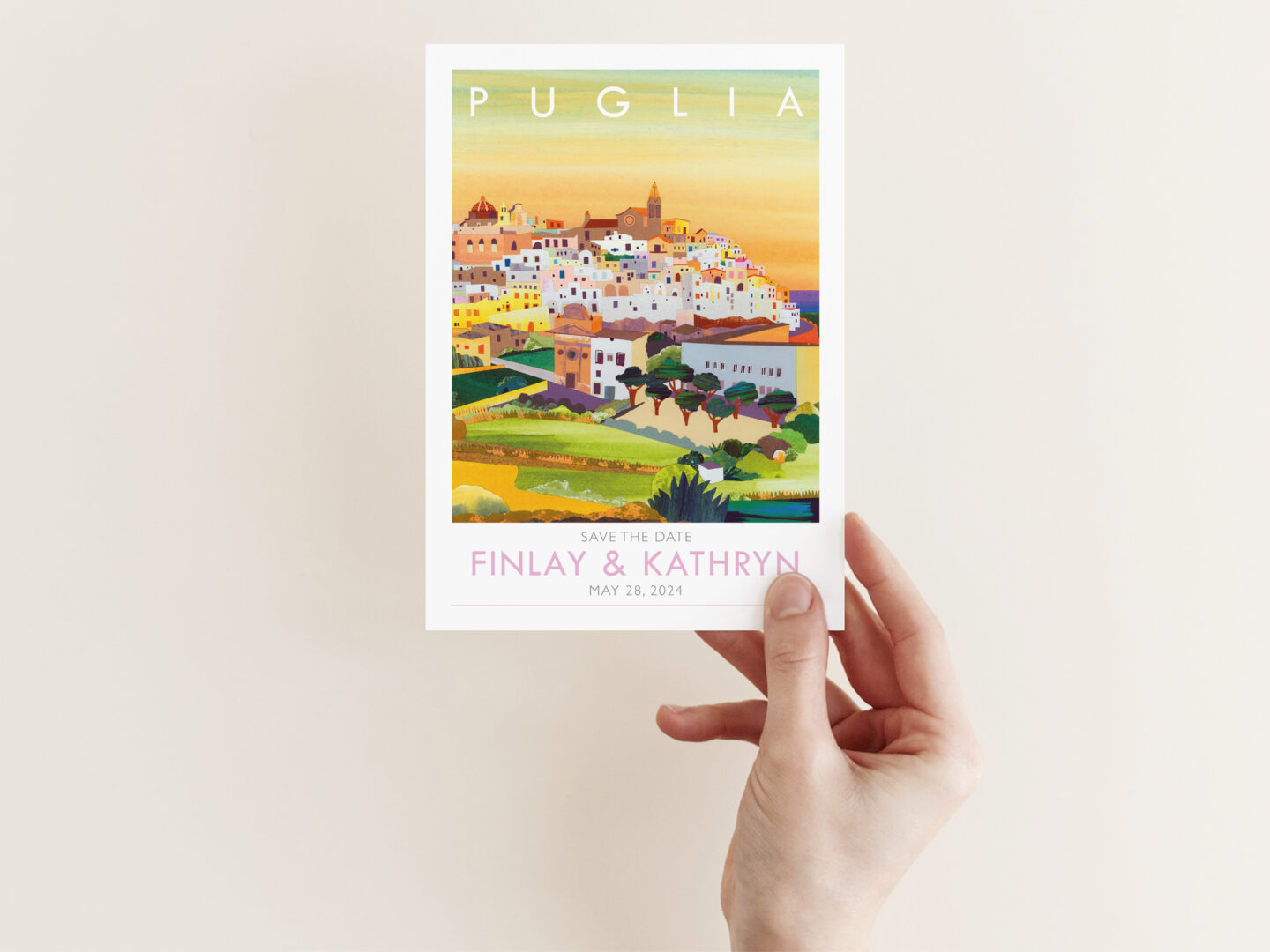 Puglia save the dates by Holly Anne Blake