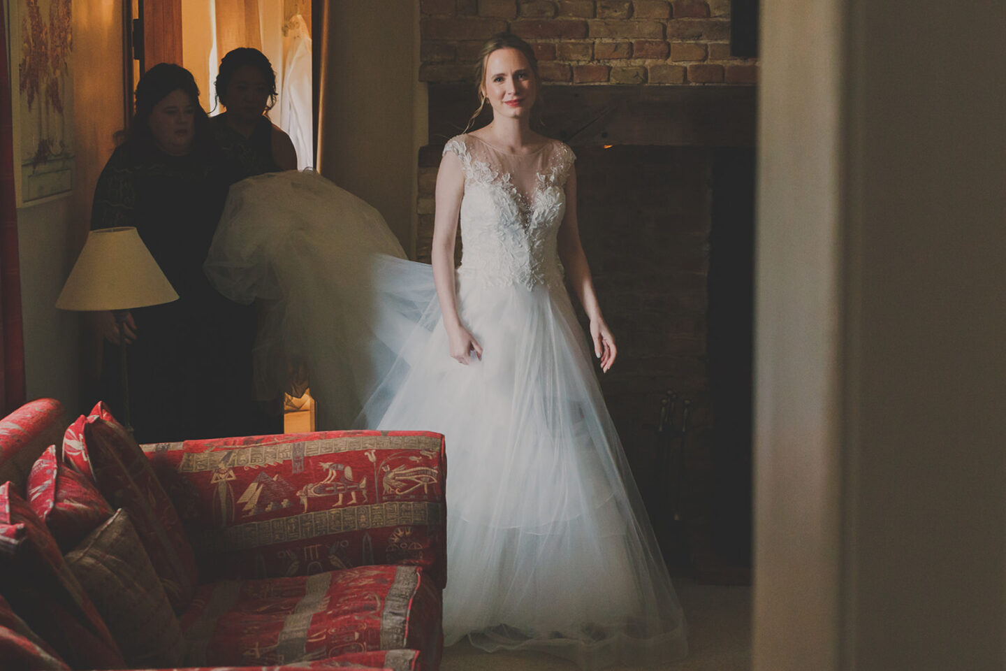 Bride in white wedding gown