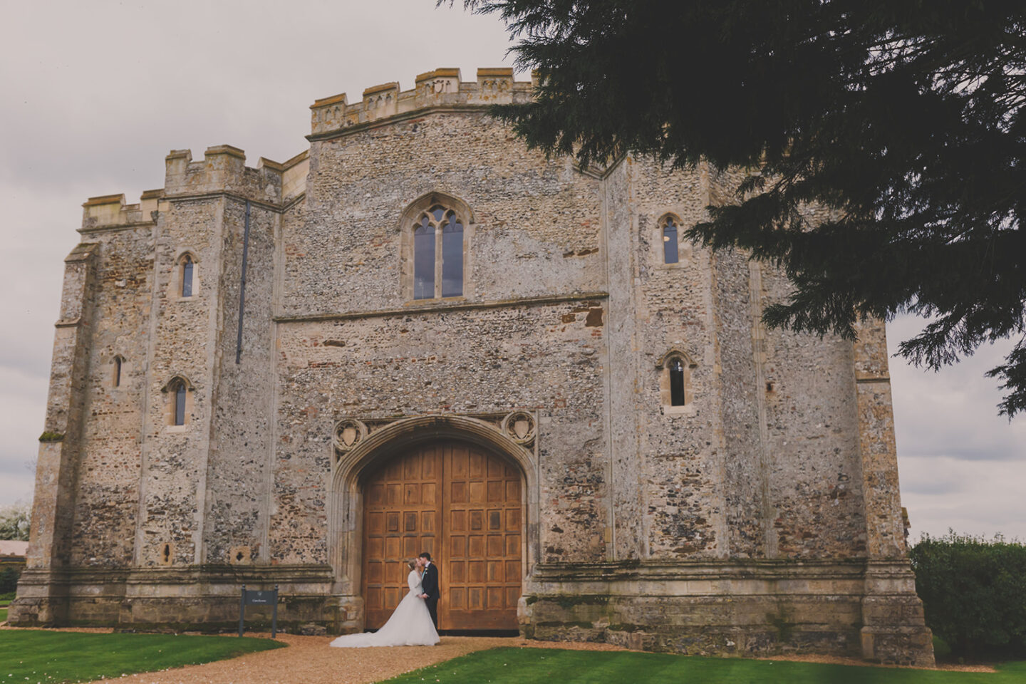 Couple in front of church