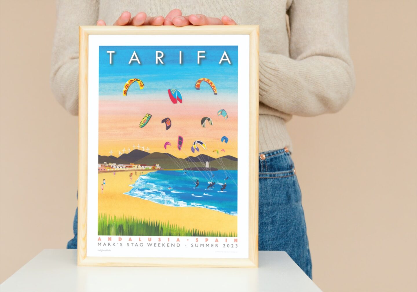 Personalised wedding gift print of Tarifa
