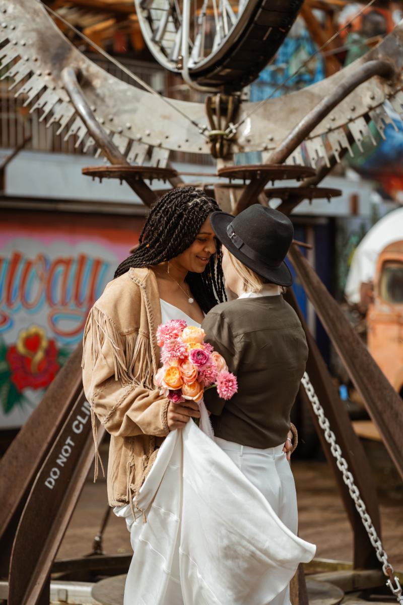 LGBTQ+ Wedding with Vintage Charm at Rockaway Park