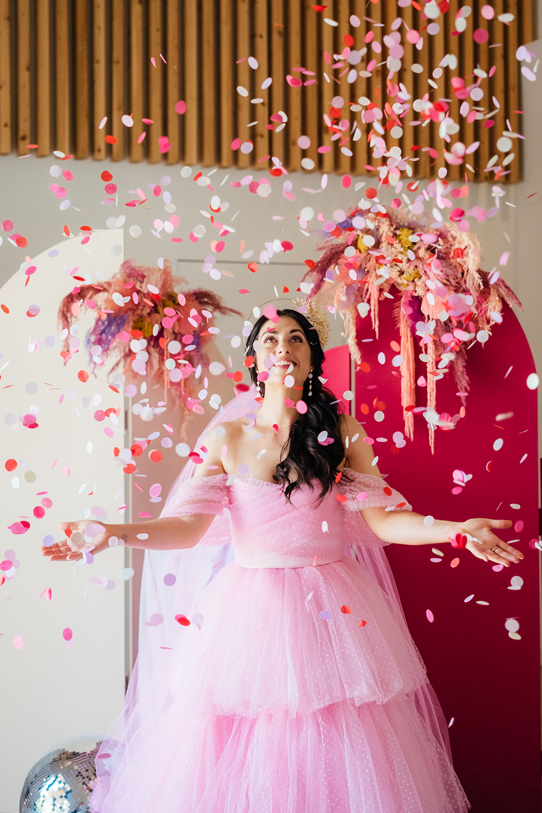 Pink Wedding Dresses That Bring Wicked Glam to Your Big Day