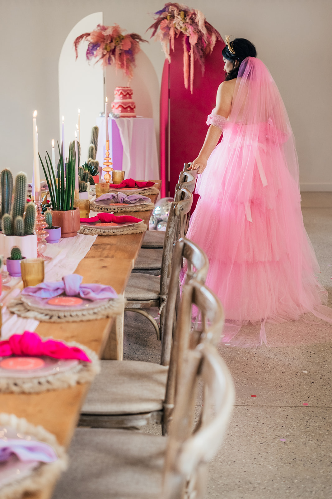 Pink Wedding Dresses That Bring Wicked Glam to Your Big Day